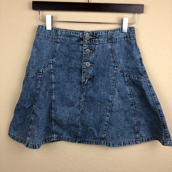 Carmar Womens Skirt, Blue Denim Button Fly Small - Picture 2 of 7